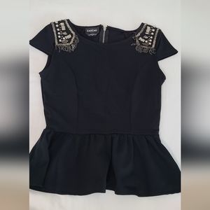 Bebe Cap Sleeve Peplum Top